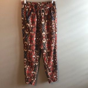 Quirky Anthropologie Red and Navy Pants